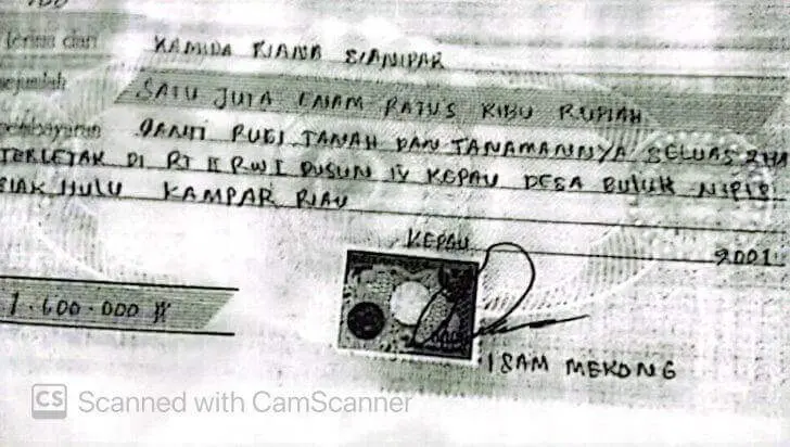 Contoh kwitansi Ganti Rugi Tanah