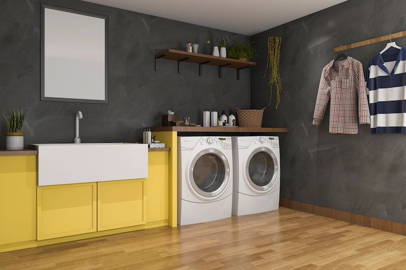 Desain Tempat Cuci Baju dan Jemuran Sederhana Multifungsi