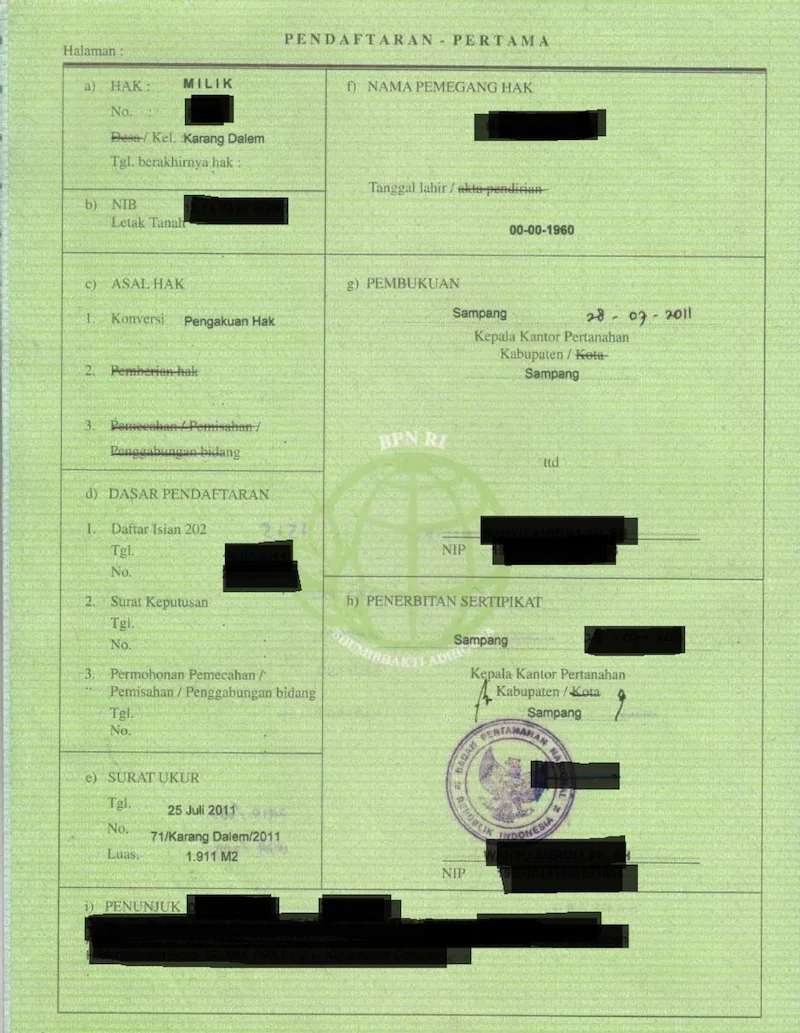 Detail Tanah dan Identifikasi