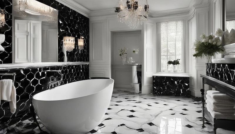 Kamar Mandi Minimalis Monokrom