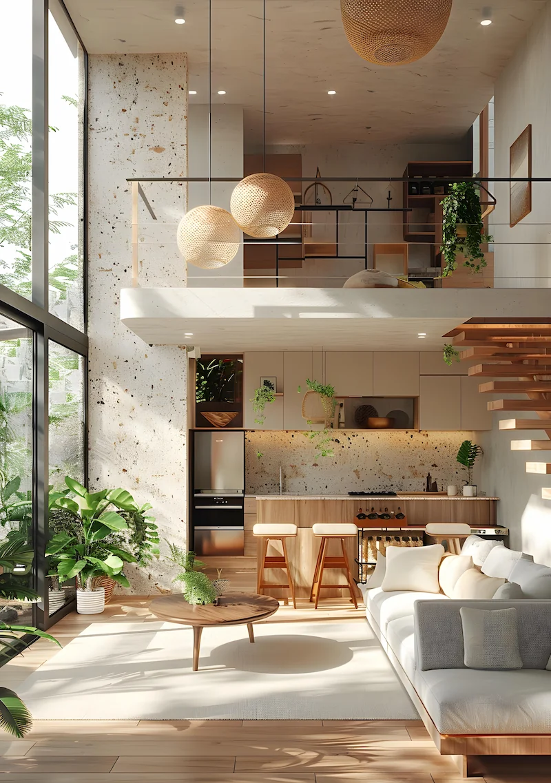 Mezzanine Terbuka di Atas Dapur