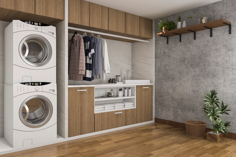 Laundry Room dengan Kabinet Multifungsi