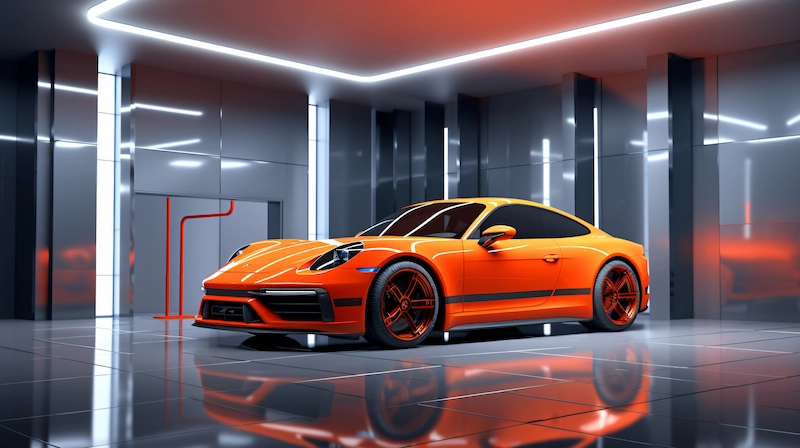 Keramik Garasi Mobil dengan Tampilan Glossy